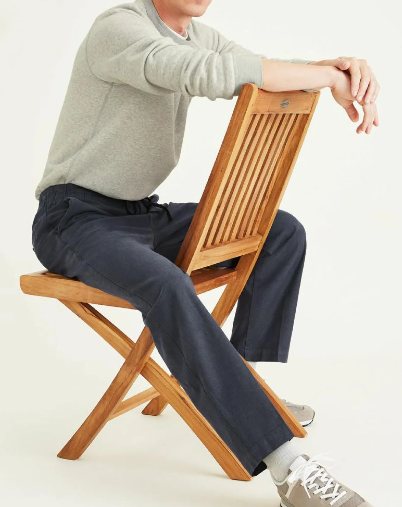 Online Dockers Pantalon en Coton Bio Pull On Tapered imprimé bleu marine