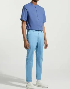 Homme Galeries Lafayette Pantalon en Coton Bio Pulight chino light bleu moyen