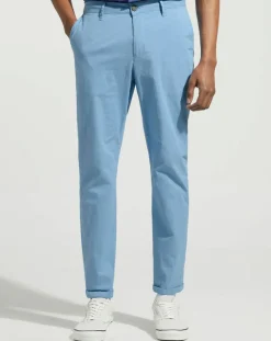 Homme Galeries Lafayette Pantalon en Coton Bio Pulight chino light bleu moyen