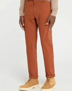 Homme Galeries Lafayette Pantalon en Coton stretch Kuflex marron clair