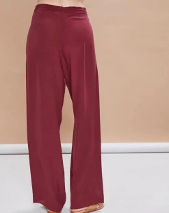 Discount Mare di Latte Pantalon en Crêpe de Soie Tiago noir tomate