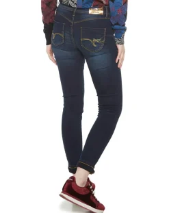 Online Desigual Pantalon en Denim bleu foncé