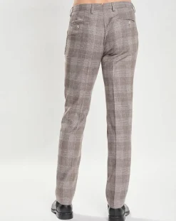 Hot Hackett London Pantalon en Laine mélangée imprimé Prince de Galles beige