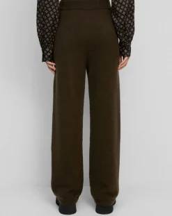 Femme Marc O'Polo Pantalon en Laine vierge mélangée marron foncé