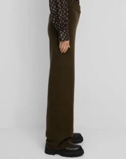 Femme Marc O'Polo Pantalon en Laine vierge mélangée marron foncé