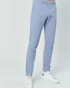 Homme Hackett London Pantalon en Lin mélangé Chino Slim Fit bleu clair