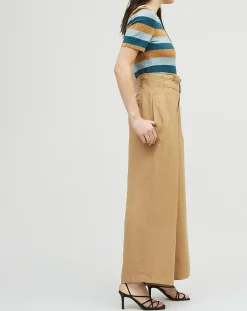 Femme Chloé Stora Pantalon en Lin mélangé Raby beige