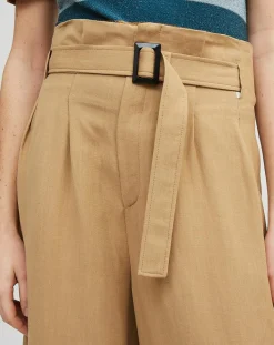 Femme Chloé Stora Pantalon en Lin mélangé Raby beige