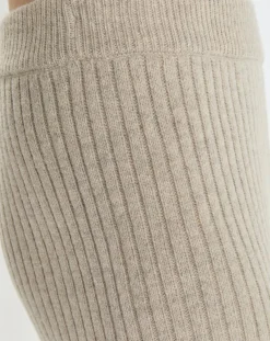 Online Marc O'Polo Pantalon en maille côtelée beige