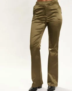Femme Lauren Vidal Pantalon en Satin Moon bronze