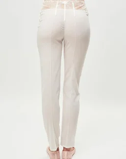 La Perla Pantalon en Soie mélangée Elements blanc/doré