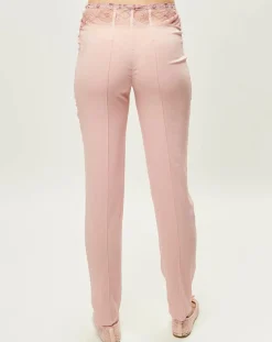 Femme La Perla Pantalon en Soie mélangée Elements rose/rouge
