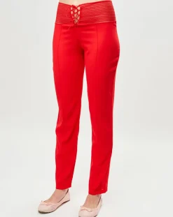 Hot La Perla Pantalon en Soie mélangée Garnet rouge