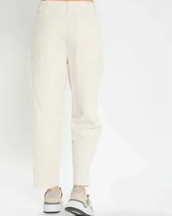 Femme Marc O'Polo Pantalon en Twill de Coton mélangé Barrel écru
