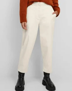 Femme Marc O'Polo Pantalon en Twill de Coton mélangé Barrel écru