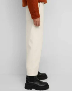 Femme Marc O'Polo Pantalon en Twill de Coton mélangé Barrel écru