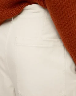 Femme Marc O'Polo Pantalon en Twill de Coton mélangé Barrel écru