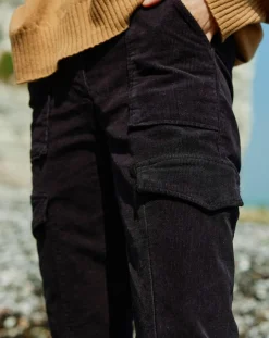 Clearance Lauren Vidal Pantalon en Velours Cargo noir