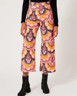 Femme Manoush Pantalon en Velours côtelé Fall imprimé rose/multicolore