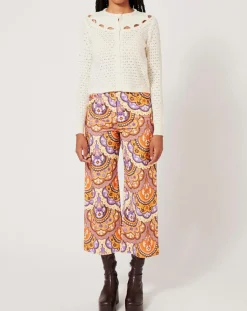 Femme Manoush Pantalon en Velours côtelé Fall imprimé violet/multicolore