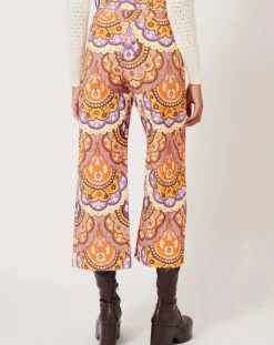 Femme Manoush Pantalon en Velours côtelé Fall imprimé violet/multicolore