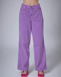 Femme Manoush Pantalon en Velours côtelé Baggy parme