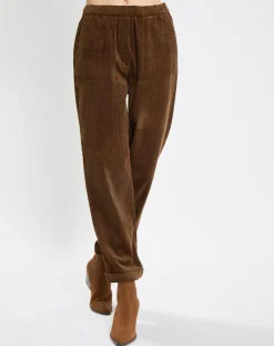 Clearance Marc O'Polo Pantalon en Velours côtelé à revers marron