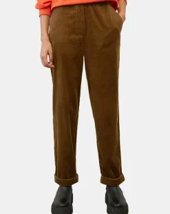 Clearance Marc O'Polo Pantalon en Velours côtelé à revers marron