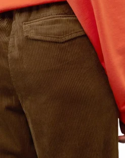 Clearance Marc O'Polo Pantalon en Velours côtelé à revers marron