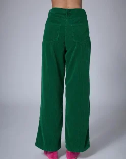 Outlet Manoush Pantalon en Velours côtelé Baggy vert indien
