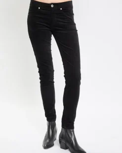 Online Marc O'Polo Pantalon en Velours de coton bio Slim Mavas noir