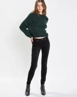 Online Marc O'Polo Pantalon en Velours de coton bio Slim Mavas noir