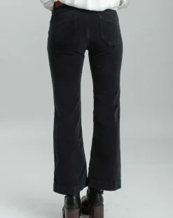 Lauren Vidal Pantalon en Velours Elsa noir