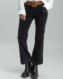 Lauren Vidal Pantalon en Velours Elsa noir