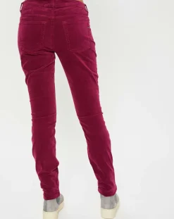 Femme Marc O'Polo Pantalon en Velours lisse Alby bordeaux