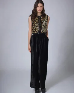 Femme Manoush Pantalon en Velours Night noir