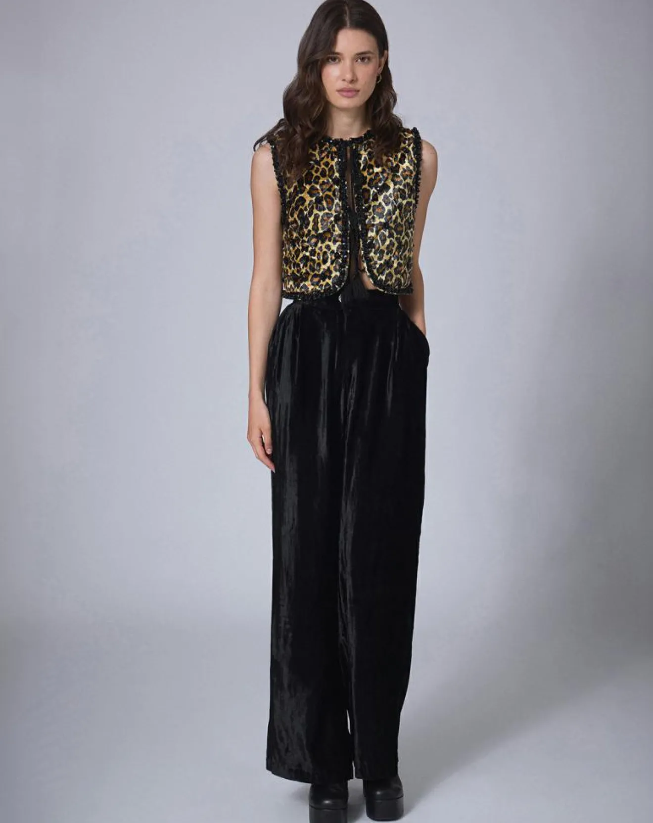 Femme Manoush Pantalon en Velours Night noir