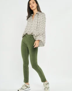 Hot Lauren Vidal Pantalon en Velours Pants vert