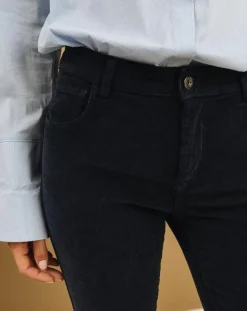 Femme Lauren Vidal Pantalon en Velours Pants nuit