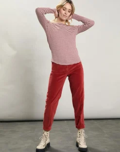 Femme Hartford Pantalon en Velours Pepite piment