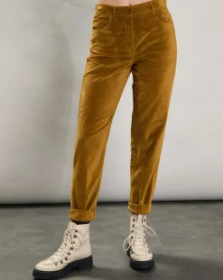 Outlet Hartford Pantalon en Velours Pepite tabac