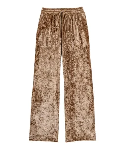 Hot Le Chat Pantalon en velours Platine doré