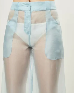 Clearance La Perla Pantalon Esprit d'Atelier 100% Soie bleu