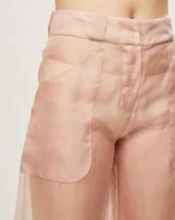 Femme La Perla Pantalon Esprit d'Atelier en Soie rose