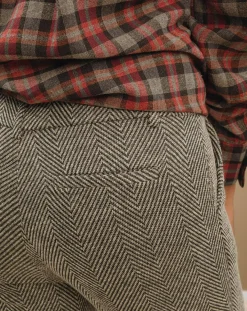 Femme Lauren Vidal Pantalon fin Cloé chevrons sable