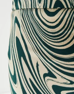 Femme La Petite Etoile Pantalon fluide satiné Iwa psyché vert/beige