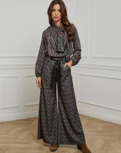 New Alice & Charlotte Pantalon imprimé Camille café