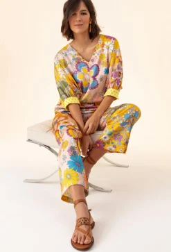 Discount Bleu Blanc Rouge Pantalon Jacinthe jaune