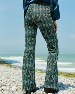 Discount Lauren Vidal Pantalon Kyllie à motifs bleu