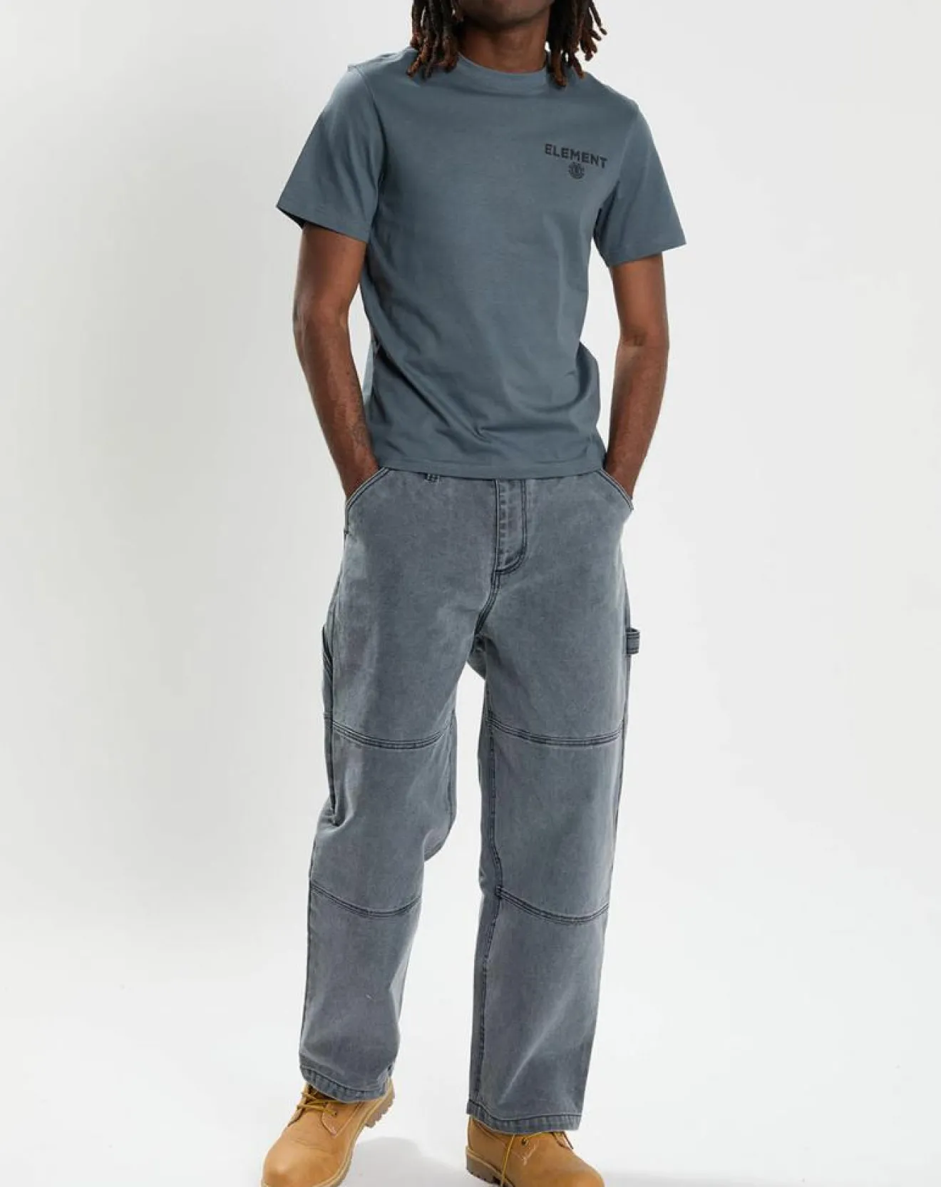 Element Pantalon large Carpenter Canvas gris